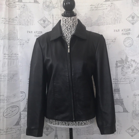 Adler Collection Jackets & Blazers - Adler Collection Black Leather Moto Jacket size M